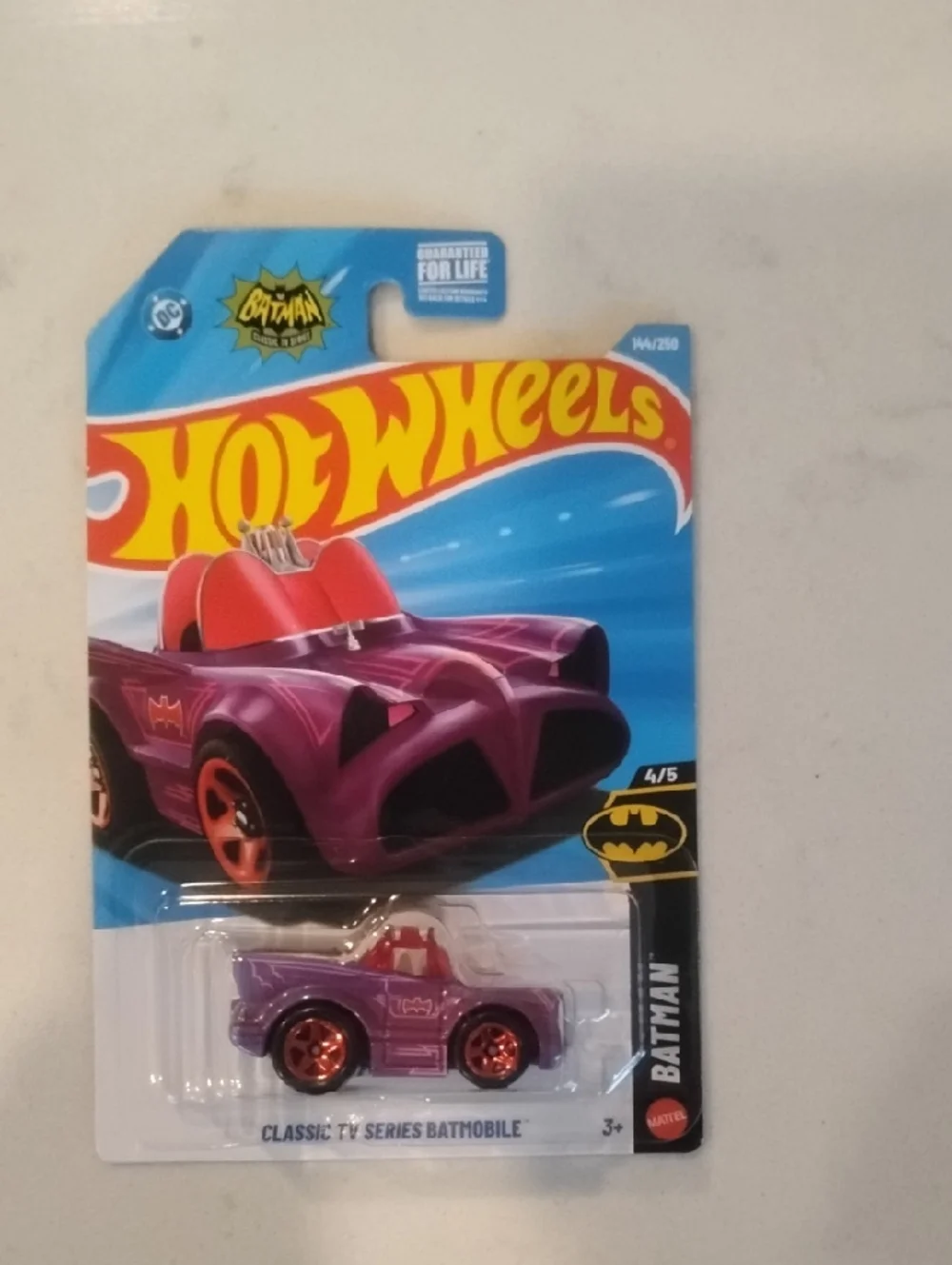 Mattel Hot Wheels Purple Batmobile with Orange Wheels